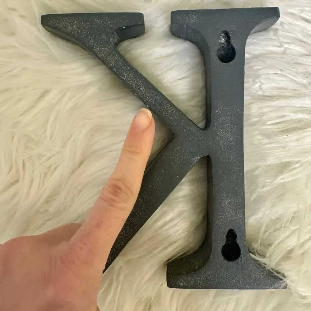 Restoration Hardware RH Metal Letter K Room Wall Shelf Decor Industrial Serif